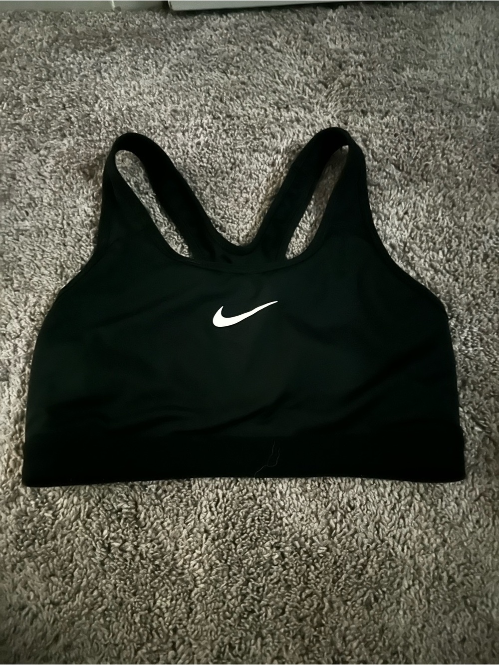 Motionwear Black Sports Bra with White Logo